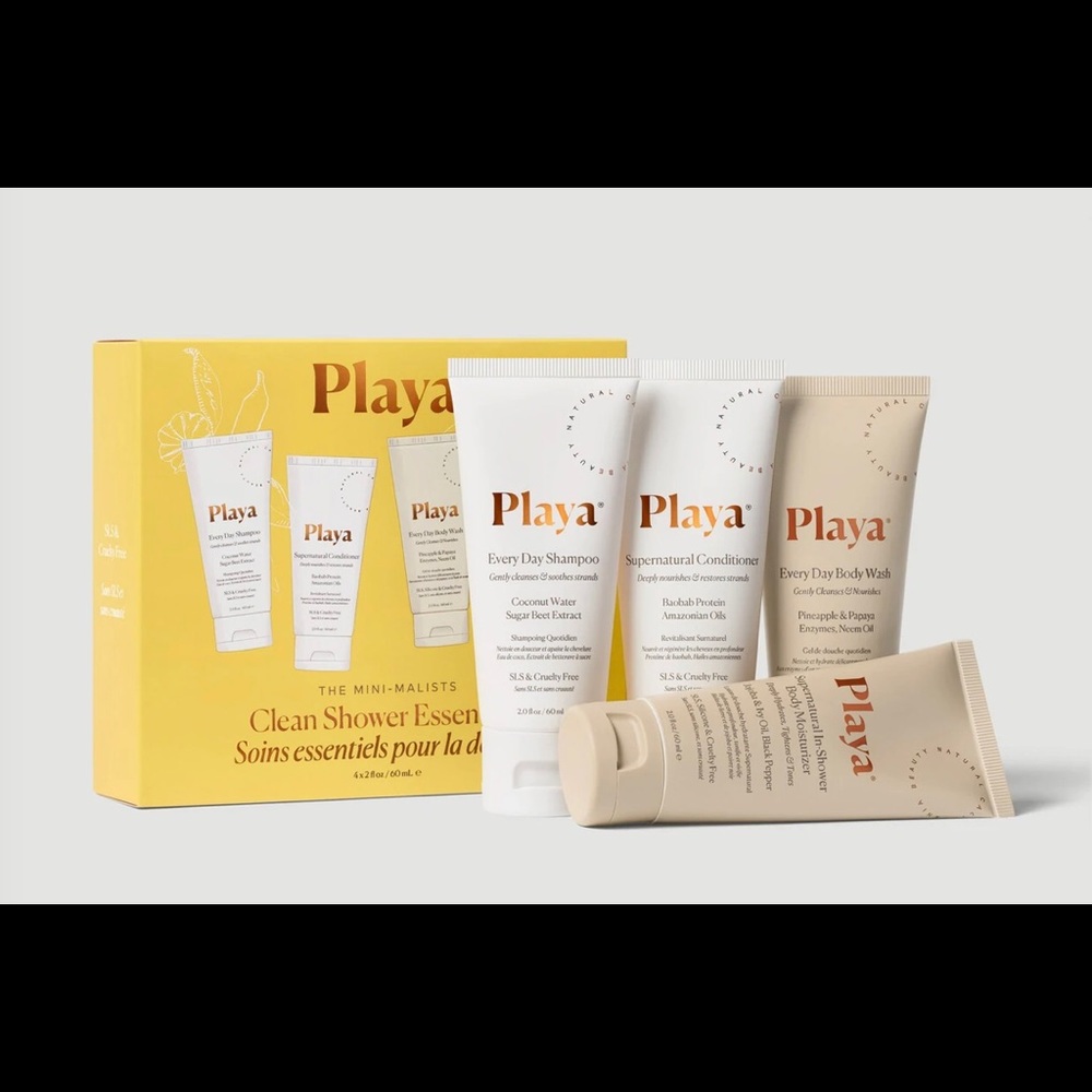 Playa The Mini-Malists Clean Shower Essentials Shampoo And Conditioner
